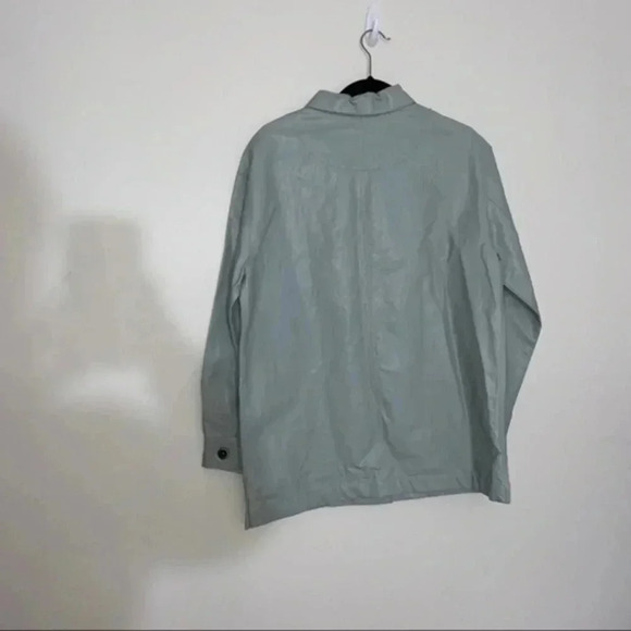 zara combination overshirt shacket sky blue Small - Picture 8 of 8